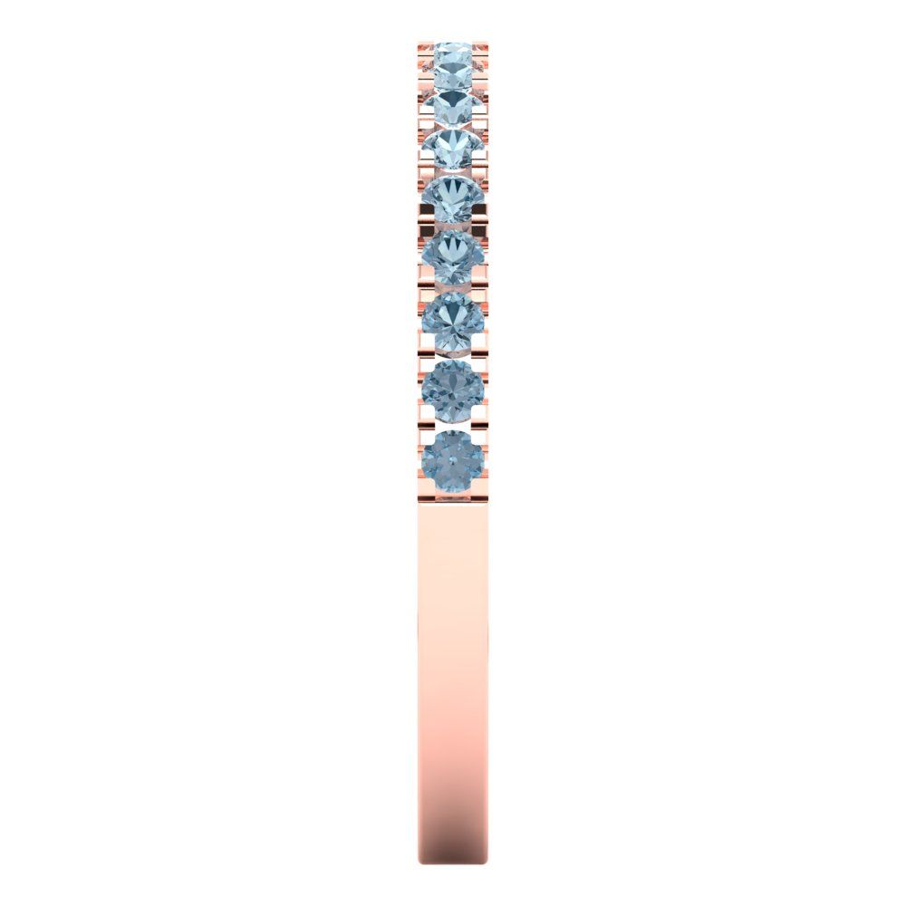 0.285 cttw Simulated Blue Diamond Round Cut Rose Gold Eternity Wedding Band