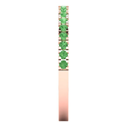 0.285 cttw Simulated Green Diamond Round Cut Rose Gold Eternity Wedding Band