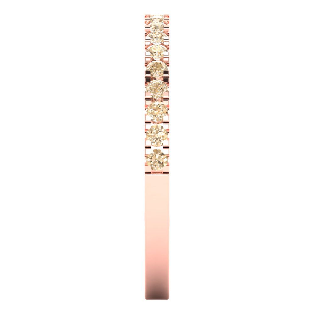 0.285 cttw Natural Morganite Round Cut Rose Gold Eternity Wedding Band