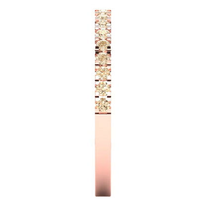 0.285 cttw Natural Morganite Round Cut Rose Gold Eternity Wedding Band
