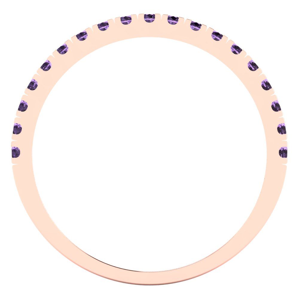 0.285 cttw Simulated Alexandrite Round Cut Rose Gold Eternity Wedding Band