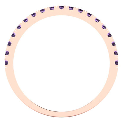 0.285 cttw Simulated Alexandrite Round Cut Rose Gold Eternity Wedding Band