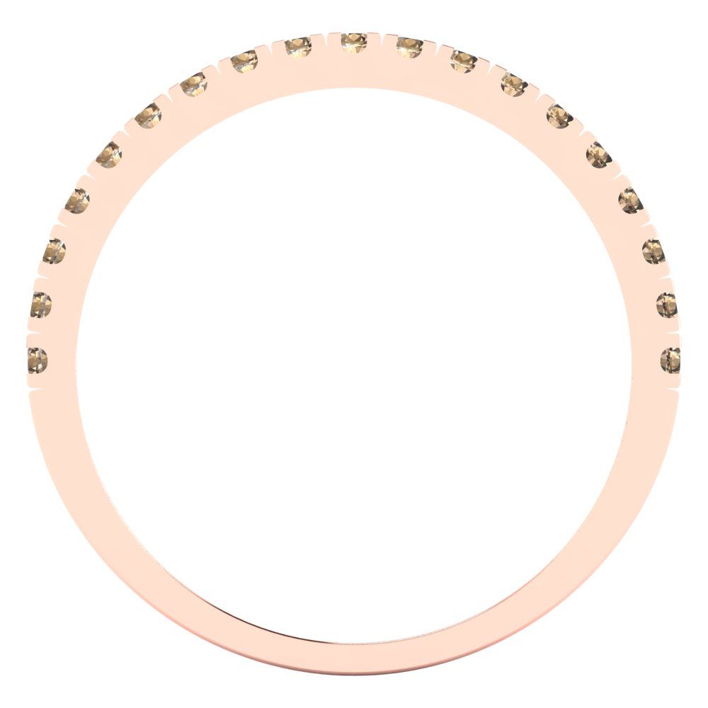 0.285 cttw Yellow Moissanite Round Cut Rose Gold Eternity Wedding Band