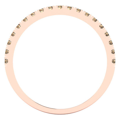 0.285 cttw Yellow Moissanite Round Cut Rose Gold Eternity Wedding Band