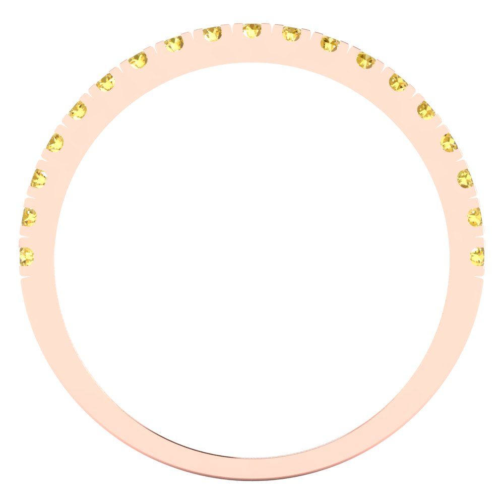 0.285 cttw Simulated Yellow Diamond Round Cut Rose Gold Eternity Wedding Band