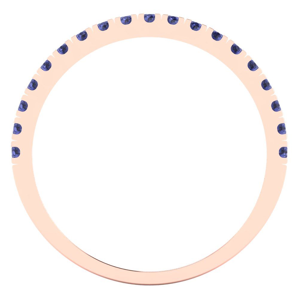 0.285 cttw Simulated Tanzanite Round Cut Rose Gold Eternity Wedding Band