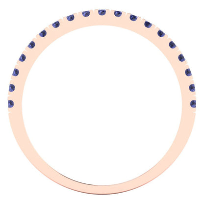 0.285 cttw Simulated Tanzanite Round Cut Rose Gold Eternity Wedding Band