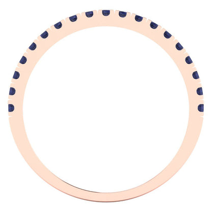 0.285 cttw Simulated Blue Sapphire Round Cut Rose Gold Eternity Wedding Band