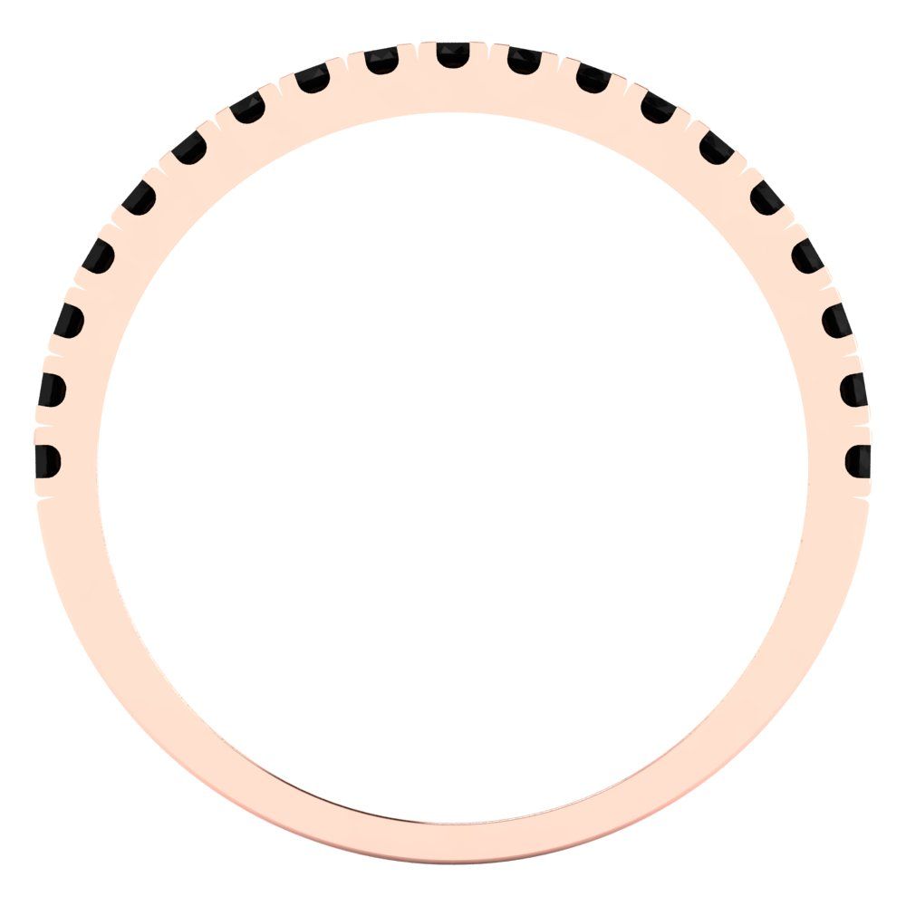 0.285 cttw Natural Onyx Round Cut Rose Gold Eternity Wedding Band