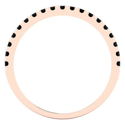 0.285 cttw Natural Onyx Round Cut Rose Gold Eternity Wedding Band