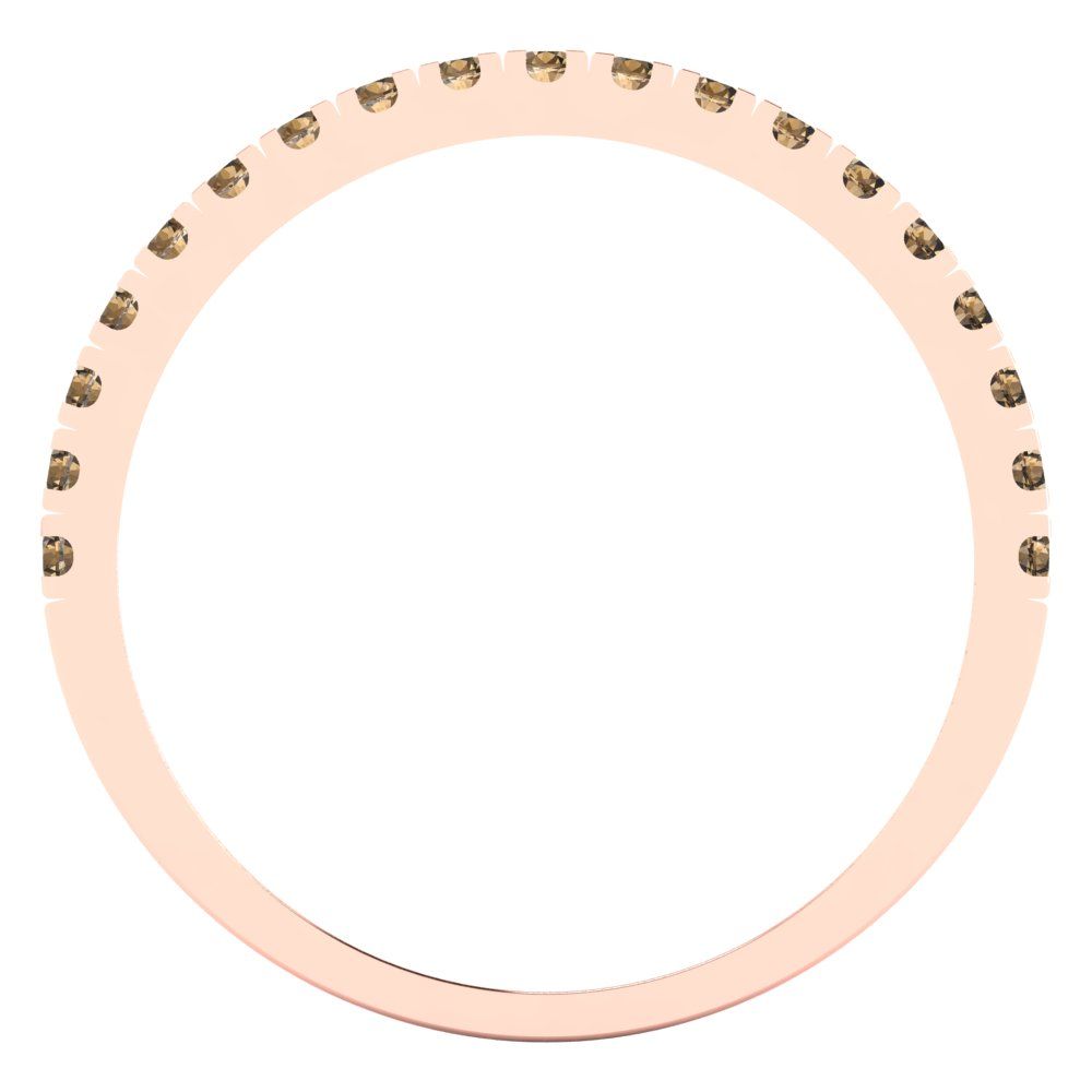 0.285 cttw Simulated Champagne Diamond Round Cut Rose Gold Eternity Wedding Band