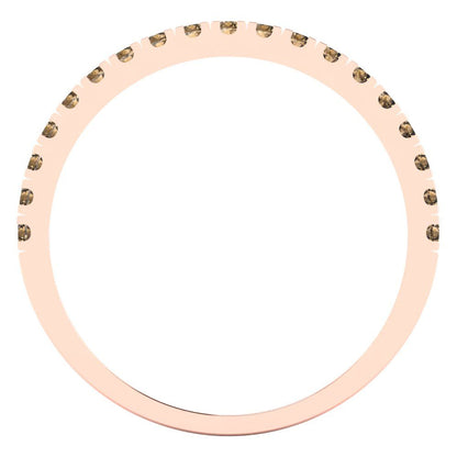 0.285 cttw Simulated Champagne Diamond Round Cut Rose Gold Eternity Wedding Band