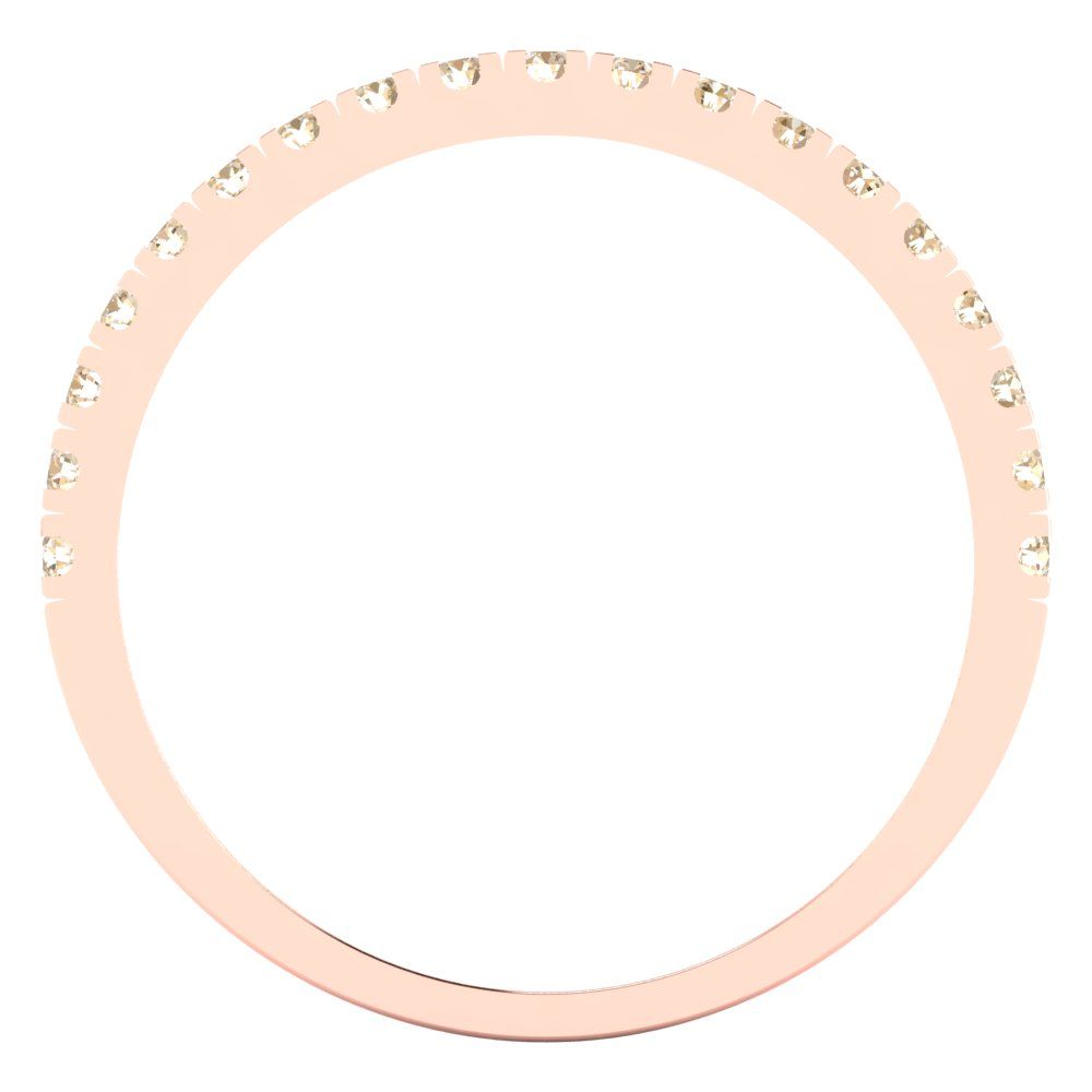 0.285 cttw Natural Morganite Round Cut Rose Gold Eternity Wedding Band