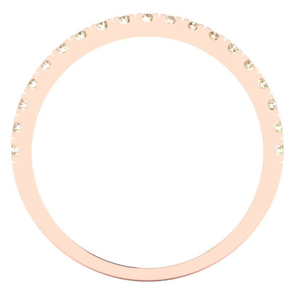 0.285 cttw Natural Morganite Round Cut Rose Gold Eternity Wedding Band