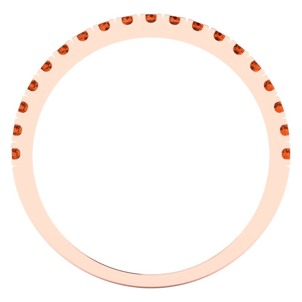 0.285 cttw Simulated Red Diamond Round Cut Rose Gold Eternity Wedding Band