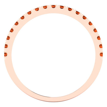 0.285 cttw Simulated Red Diamond Round Cut Rose Gold Eternity Wedding Band