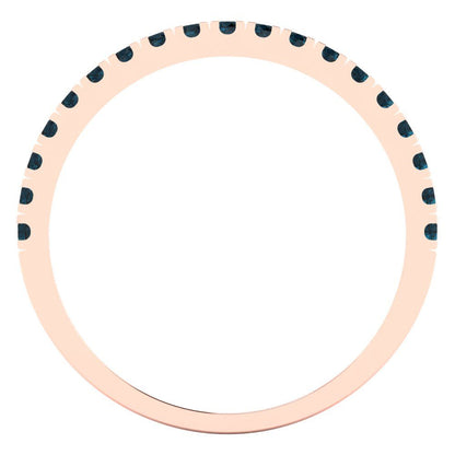 0.285 cttw Natural London Blue Topaz Round Cut Rose Gold Eternity Wedding Band