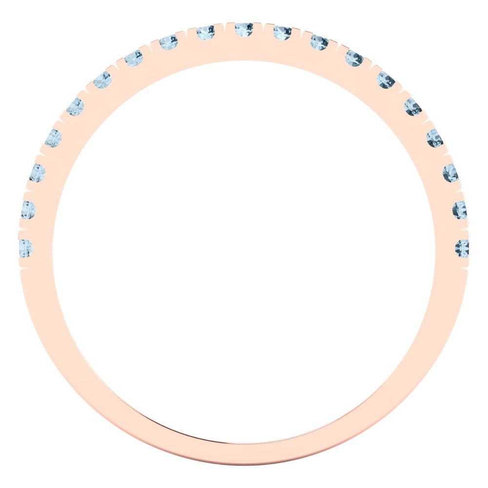 0.285 cttw Simulated Blue Diamond Round Cut Rose Gold Eternity Wedding Band