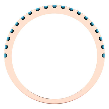 0.285 cttw Simulated Turquoise Round Cut Rose Gold Eternity Wedding Band