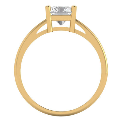 2 cttw Zirconia Simulated Diamond Solitaire  Engagement Ring - Solid Gold (VVS1, Emerald Cut,8x6mm)