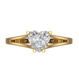1.0 ct Brilliant Heart Cut Natural Diamond Stone Clarity SI1-2 Color G-H Yellow Gold Solitaire Ring