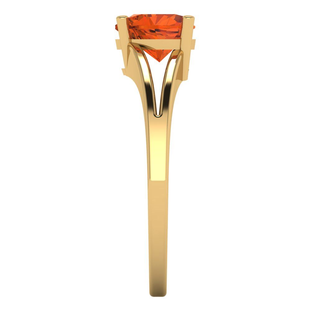 1 cttw Zirconia Simulated Red Diamond Solitaire  Engagement Ring - Solid Gold (VVS1, Heart Cut,6.5mm)