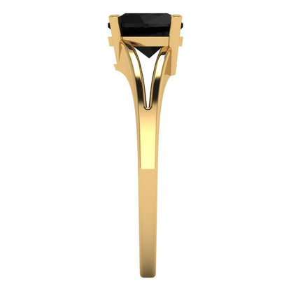 1 cttw Natural Onyx Solitaire  Engagement Ring - Solid Gold (Heart Cut,6.5mm)