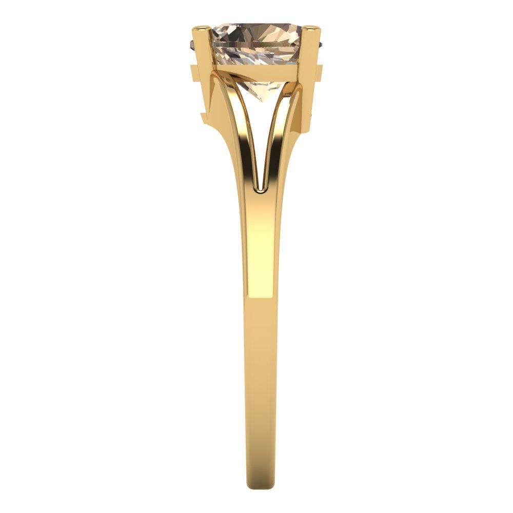 1 cttw Yellow Moissanite Solitaire  Engagement Ring - Solid Gold (Heart Cut,6.5mm)