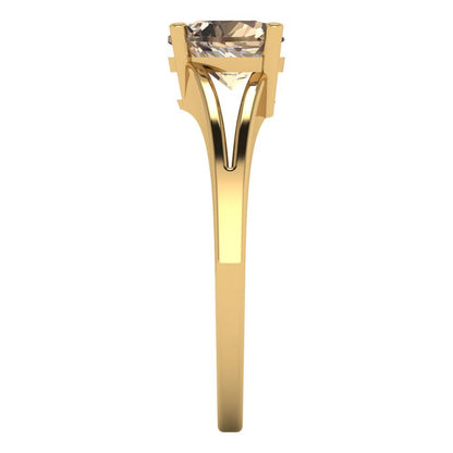 1 cttw Yellow Moissanite Solitaire  Engagement Ring - Solid Gold (Heart Cut,6.5mm)