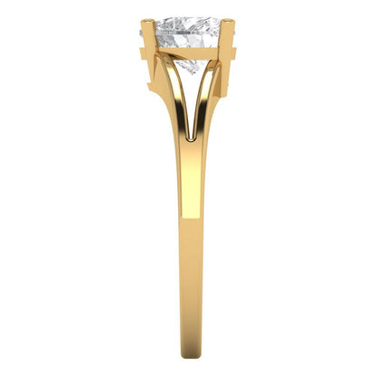 1 cttw White Sapphire Solitaire  Engagement Ring - Solid Gold (Heart Cut,6.5mm)