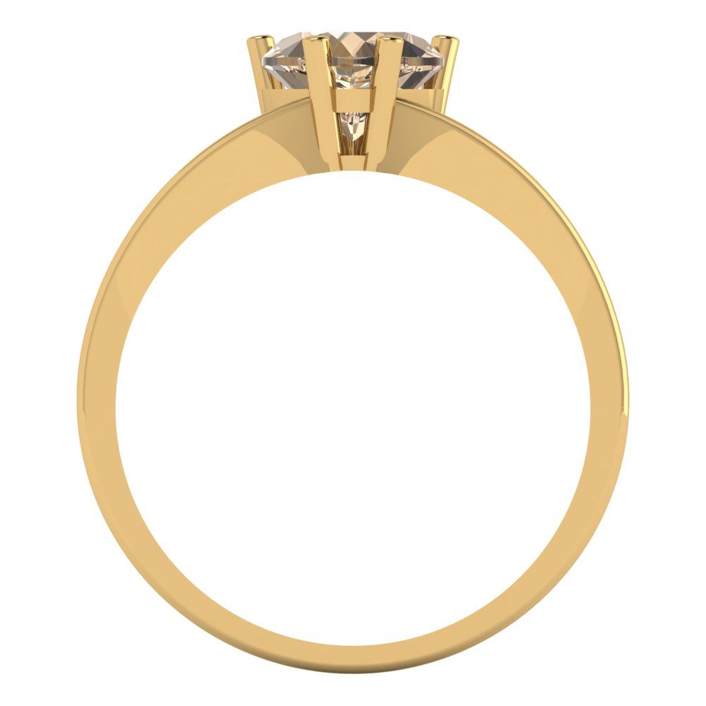 1 cttw Yellow Moissanite Solitaire  Engagement Ring - Solid Gold (Heart Cut,6.5mm)