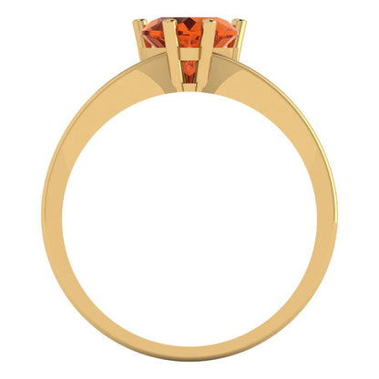 1 cttw Zirconia Simulated Red Diamond Solitaire  Engagement Ring - Solid Gold (VVS1, Heart Cut,6.5mm)
