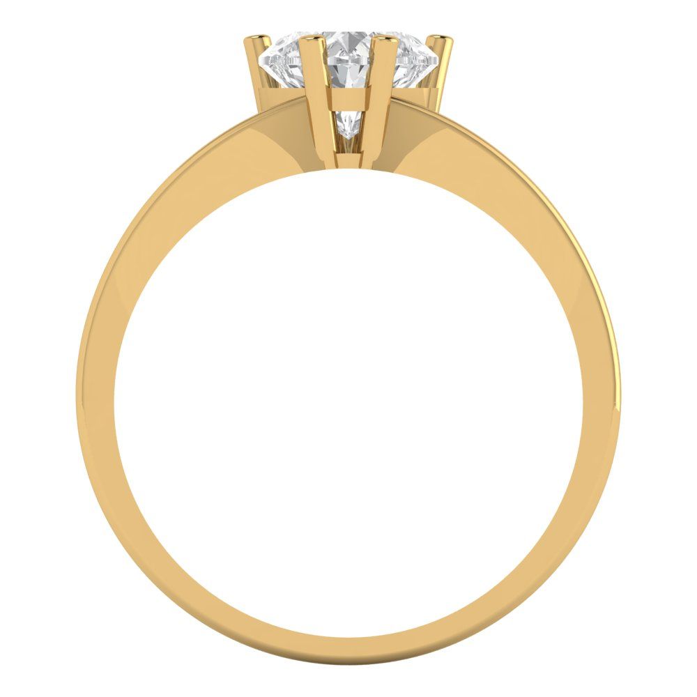 1 cttw White Sapphire Solitaire  Engagement Ring - Solid Gold (Heart Cut,6.5mm)