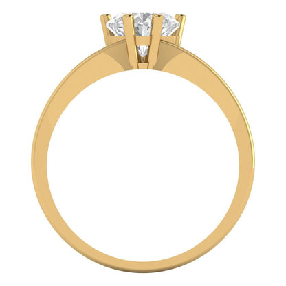 1 cttw White Sapphire Solitaire  Engagement Ring - Solid Gold (Heart Cut,6.5mm)