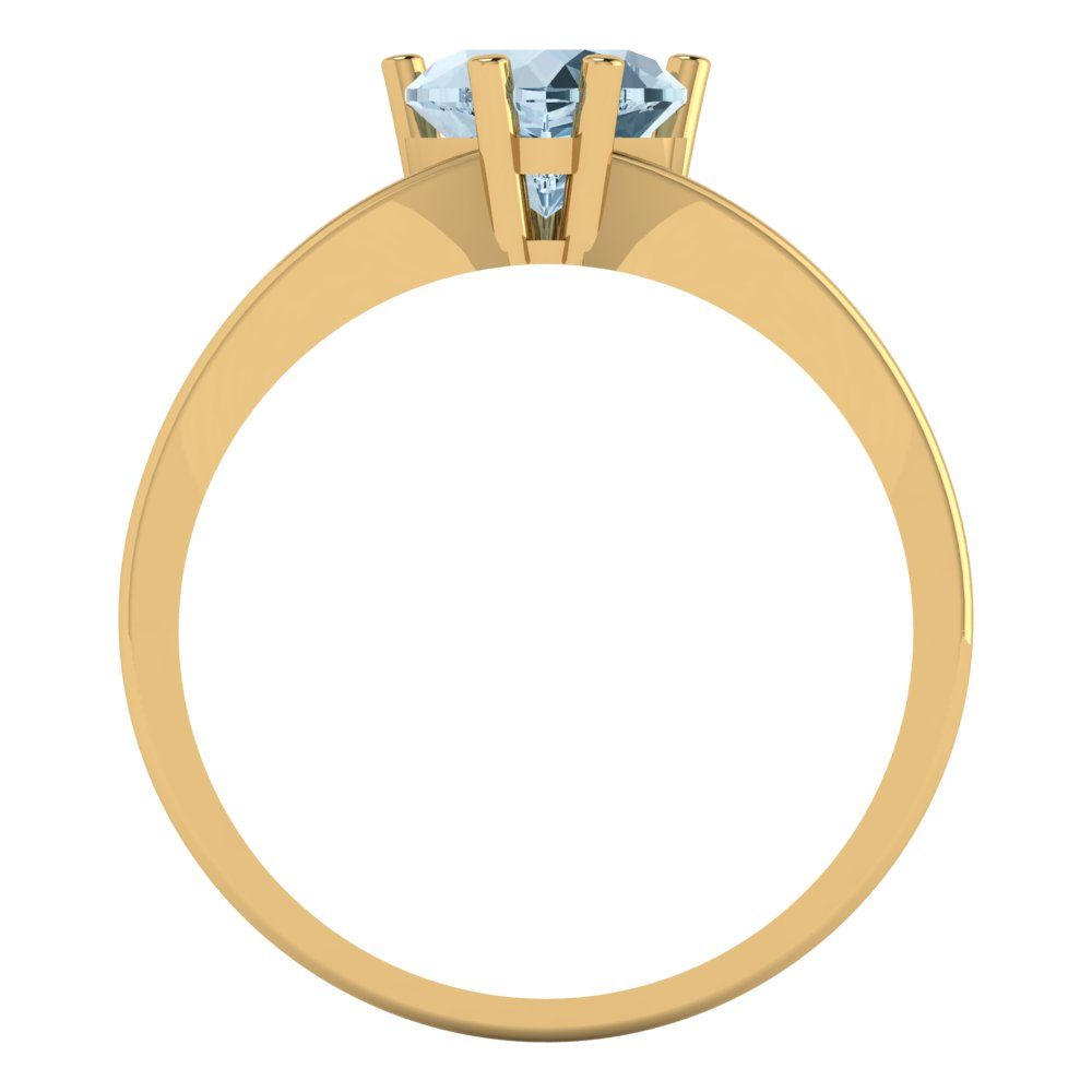 1 cttw Natural Swiss Blue Topaz Solitaire  Engagement Ring - Solid Gold (Heart Cut,6.5mm)