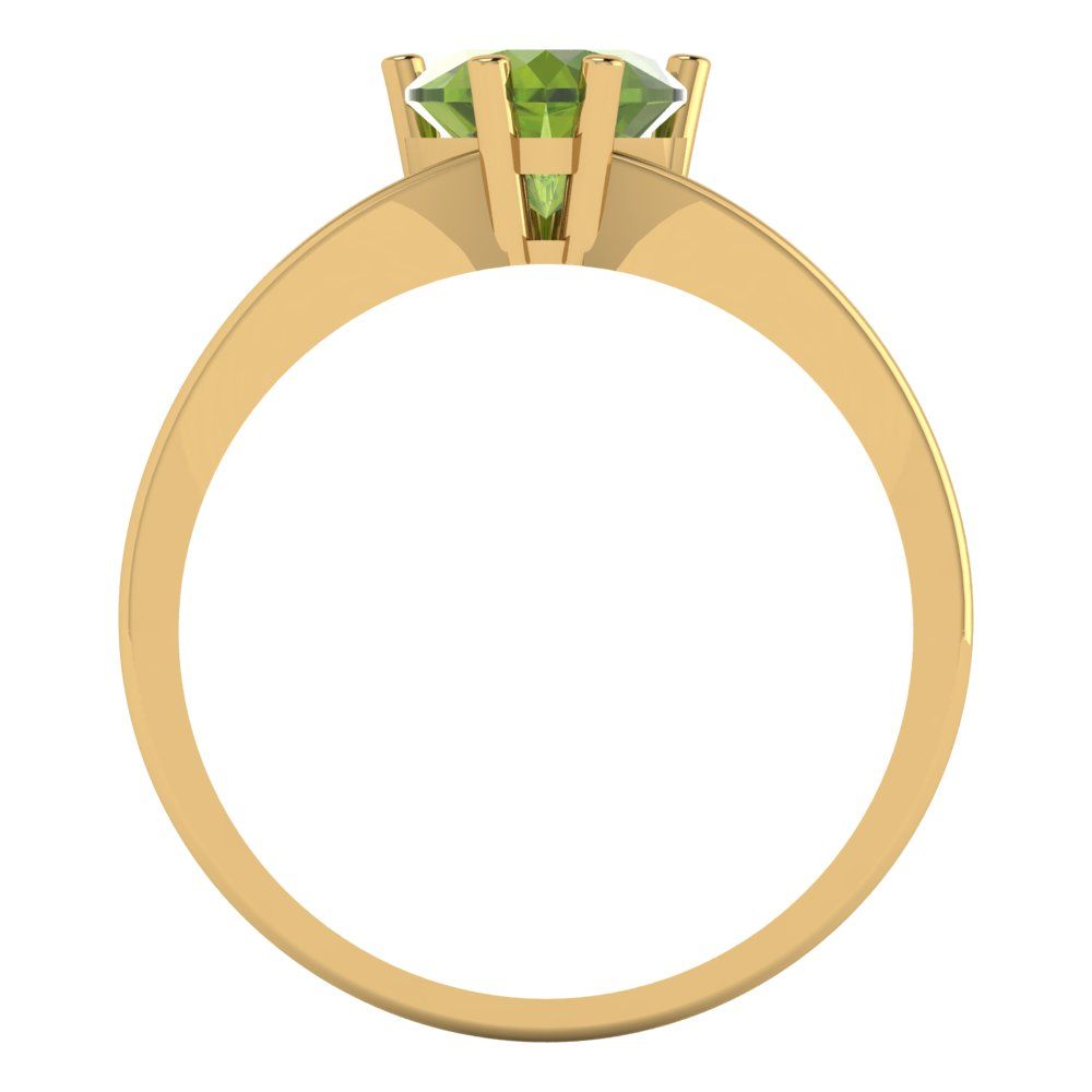 1 cttw Natural Peridot Solitaire  Engagement Ring - Solid Gold (Heart Cut,6.5mm)