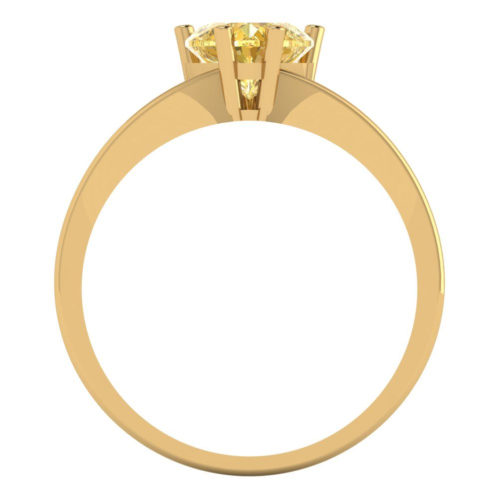1 cttw Natural Citrine Solitaire  Engagement Ring - Solid Gold (Heart Cut,6.5mm)