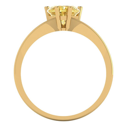 1 cttw Natural Citrine Solitaire  Engagement Ring - Solid Gold (Heart Cut,6.5mm)