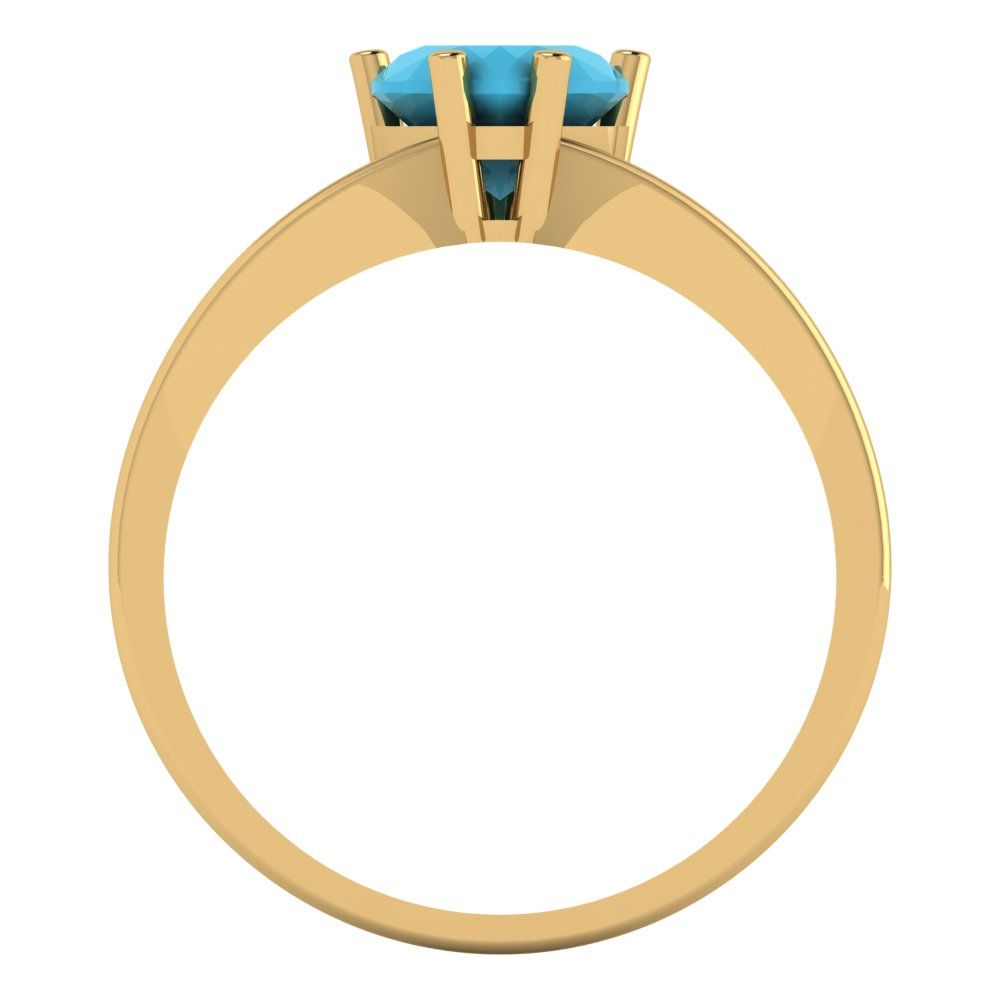 1 cttw Simulated Turquoise Solitaire  Engagement Ring - Solid Gold (Heart Cut,6.5mm)