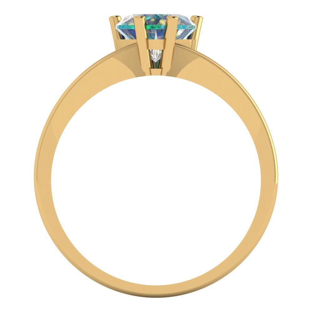 1 cttw Blue Moissanite Solitaire  Engagement Ring - Solid Gold (Heart Cut,6.5mm)