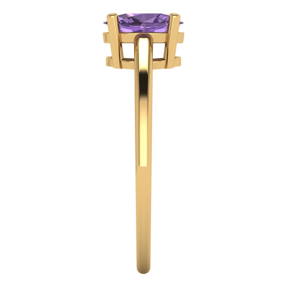 1 cttw Simulated Alexandrite Solitaire  Engagement Ring - Solid Gold (Oval Cut,7x5mm)