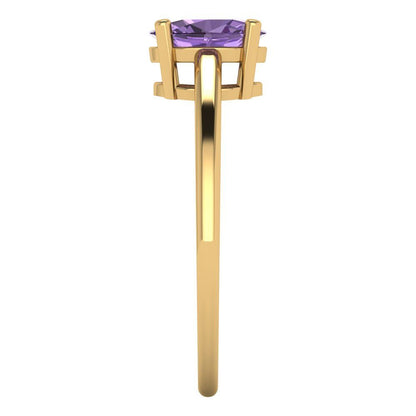 1 cttw Simulated Alexandrite Solitaire  Engagement Ring - Solid Gold (Oval Cut,7x5mm)