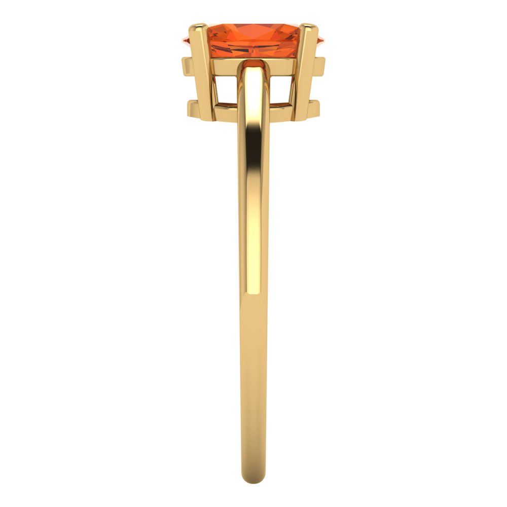 1 cttw Zirconia Simulated Red Diamond Solitaire  Engagement Ring - Solid Gold (VVS1, Oval Cut,7x5mm)