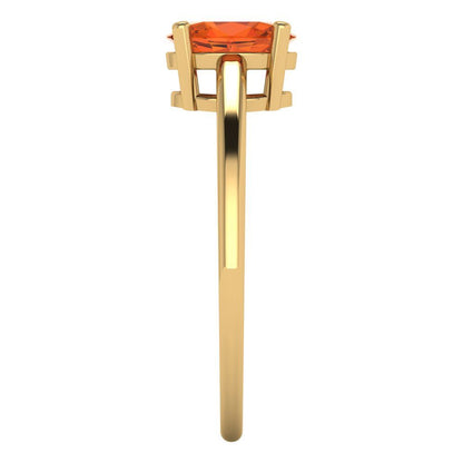 1 cttw Zirconia Simulated Red Diamond Solitaire  Engagement Ring - Solid Gold (VVS1, Oval Cut,7x5mm)