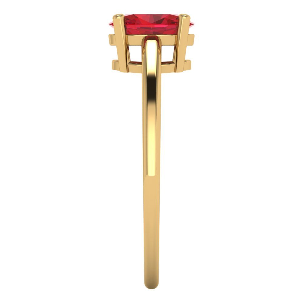 1 cttw Simulated Pink Tourmaline Solitaire  Engagement Ring - Solid Gold (Oval Cut,7x5mm)