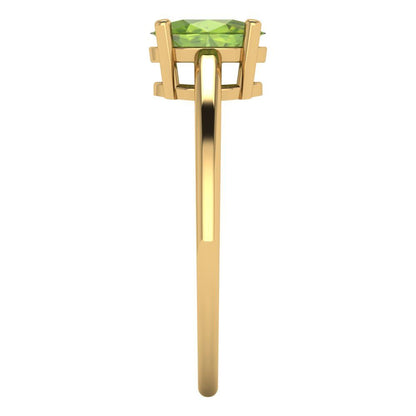 1 cttw Natural Peridot Solitaire  Engagement Ring - Solid Gold (Oval Cut,7x5mm)