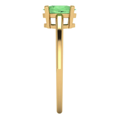1 cttw Zirconia Simulated Green Diamond Solitaire  Engagement Ring - Solid Gold (VVS1, Oval Cut,7x5mm)