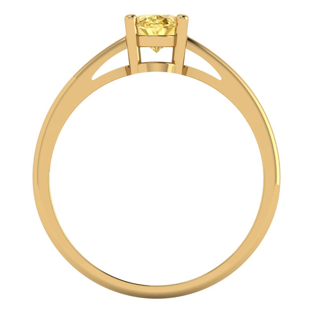 1 cttw Natural Citrine Solitaire  Engagement Ring - Solid Gold (Oval Cut,7x5mm)