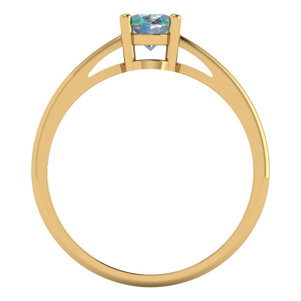 1 cttw Blue Moissanite Solitaire  Engagement Ring - Solid Gold (Oval Cut,7x5mm)