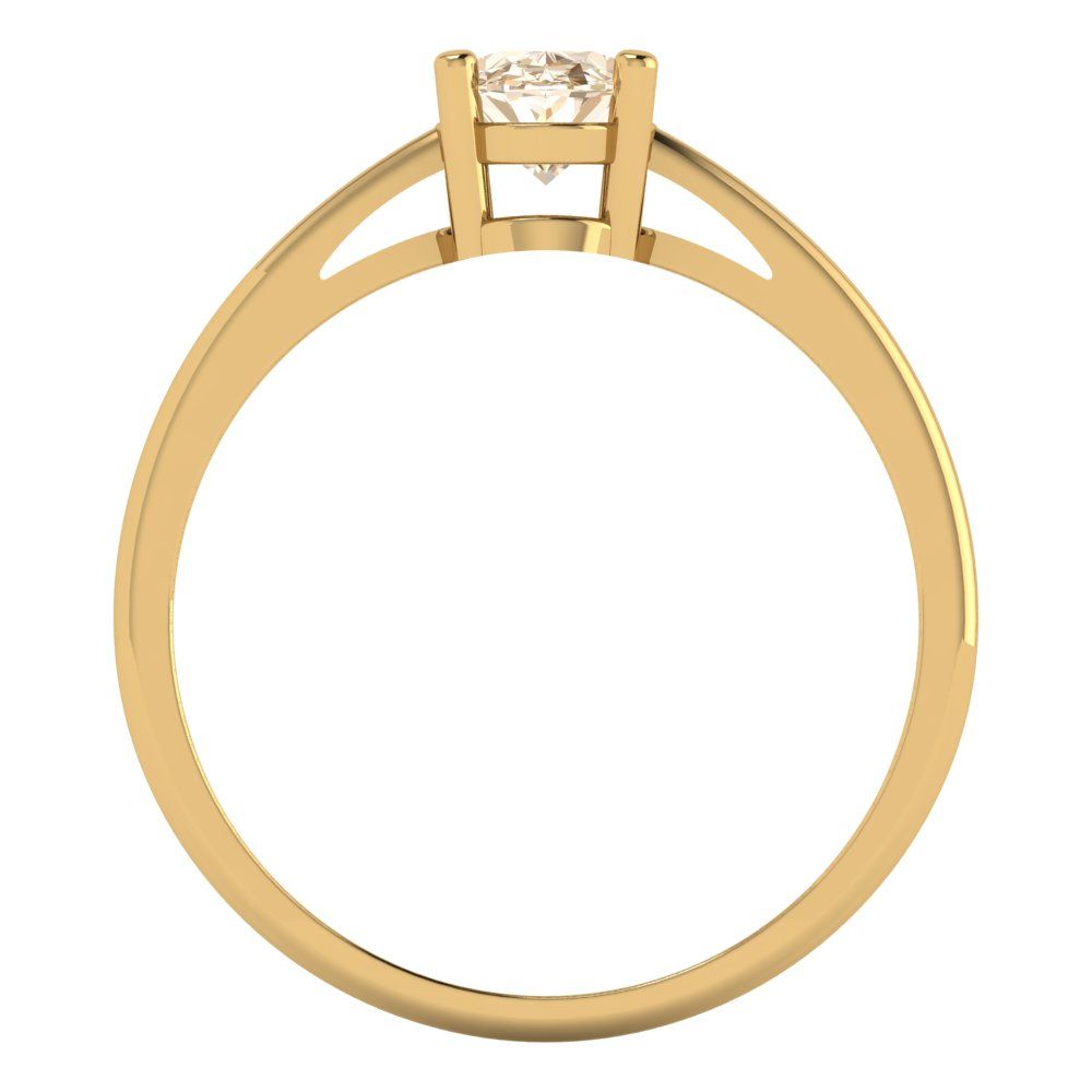1 cttw Natural Morganite Solitaire  Engagement Ring - Solid Gold (Oval Cut,7x5mm)